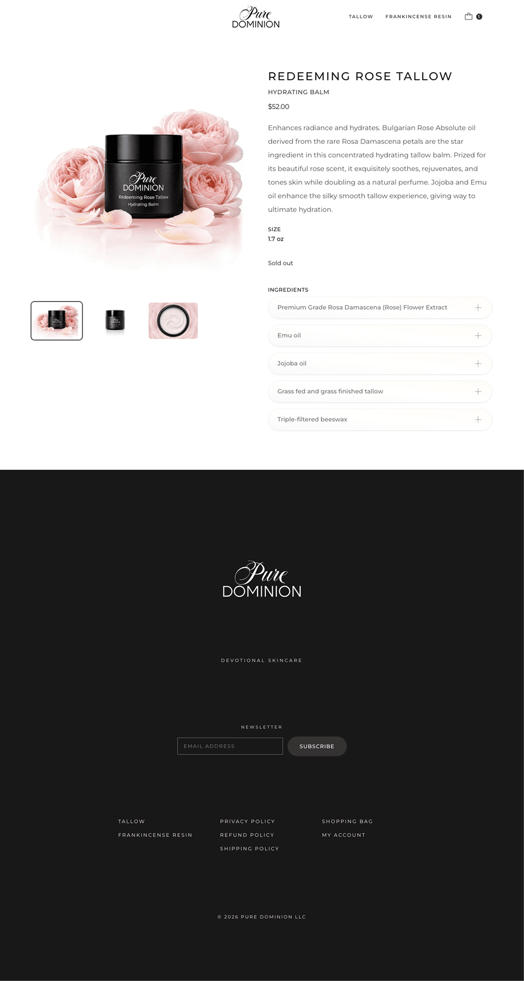 Pure Dominion Product Detail Page