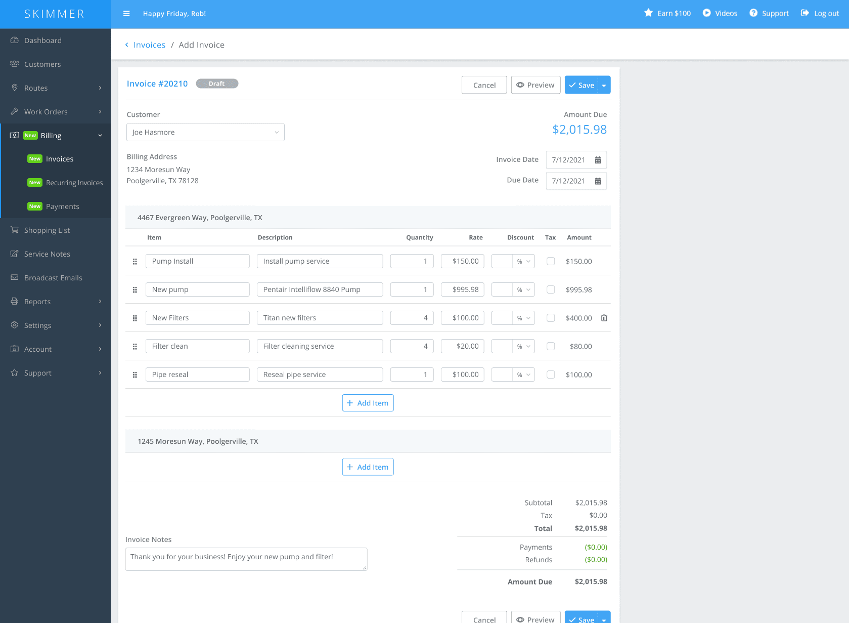Add invoice screenshot