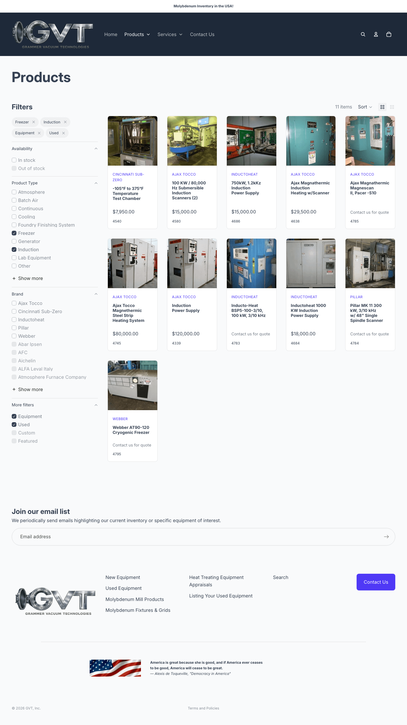 GVT Shop Products page